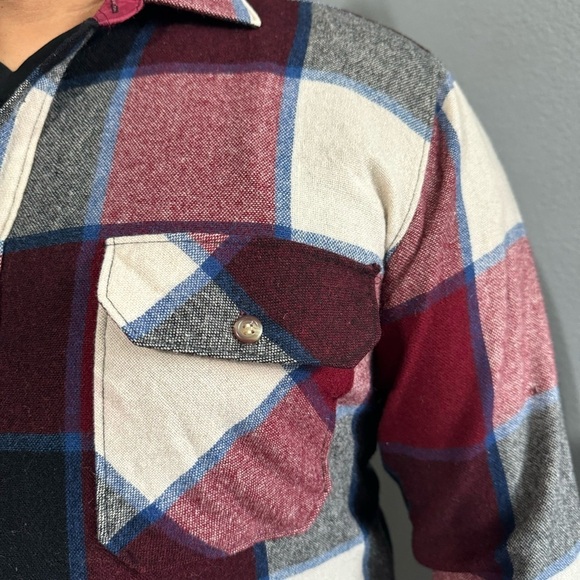 Jonathan David Men Wool blend Long Sleeves Button-down Plaid Flannel Shirt Sz L - Picture 7 of 17